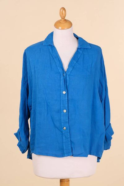 Full-length Linen Collared Shirt