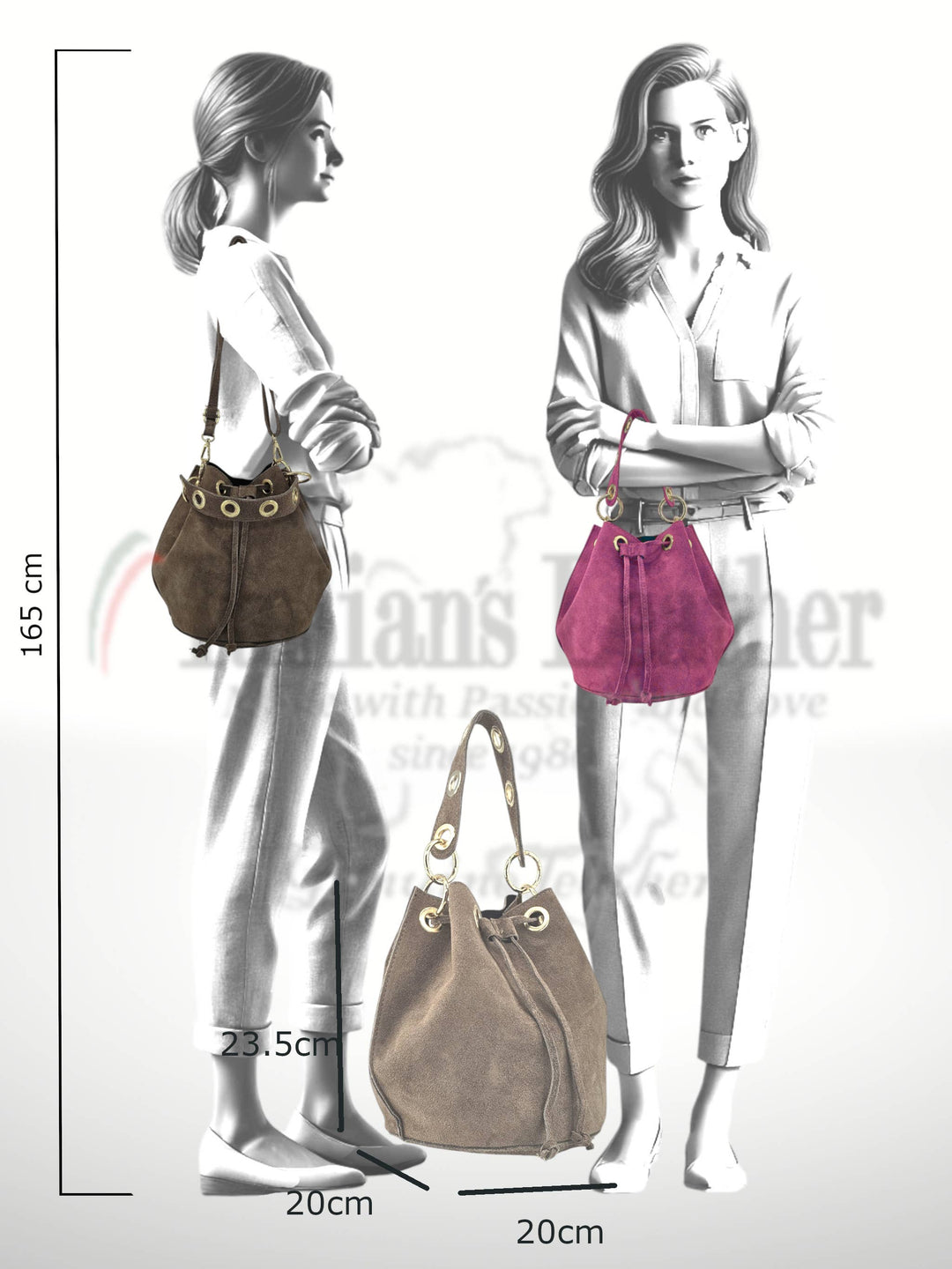 Arlecchino Suede Bucket Bag