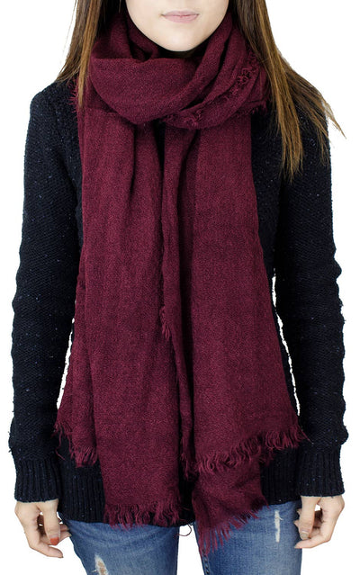 Solid Cashmere Blend Woven Blanket Scarf