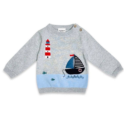 Lighthouse & Boat Baby Knit Pullover & Pants Set