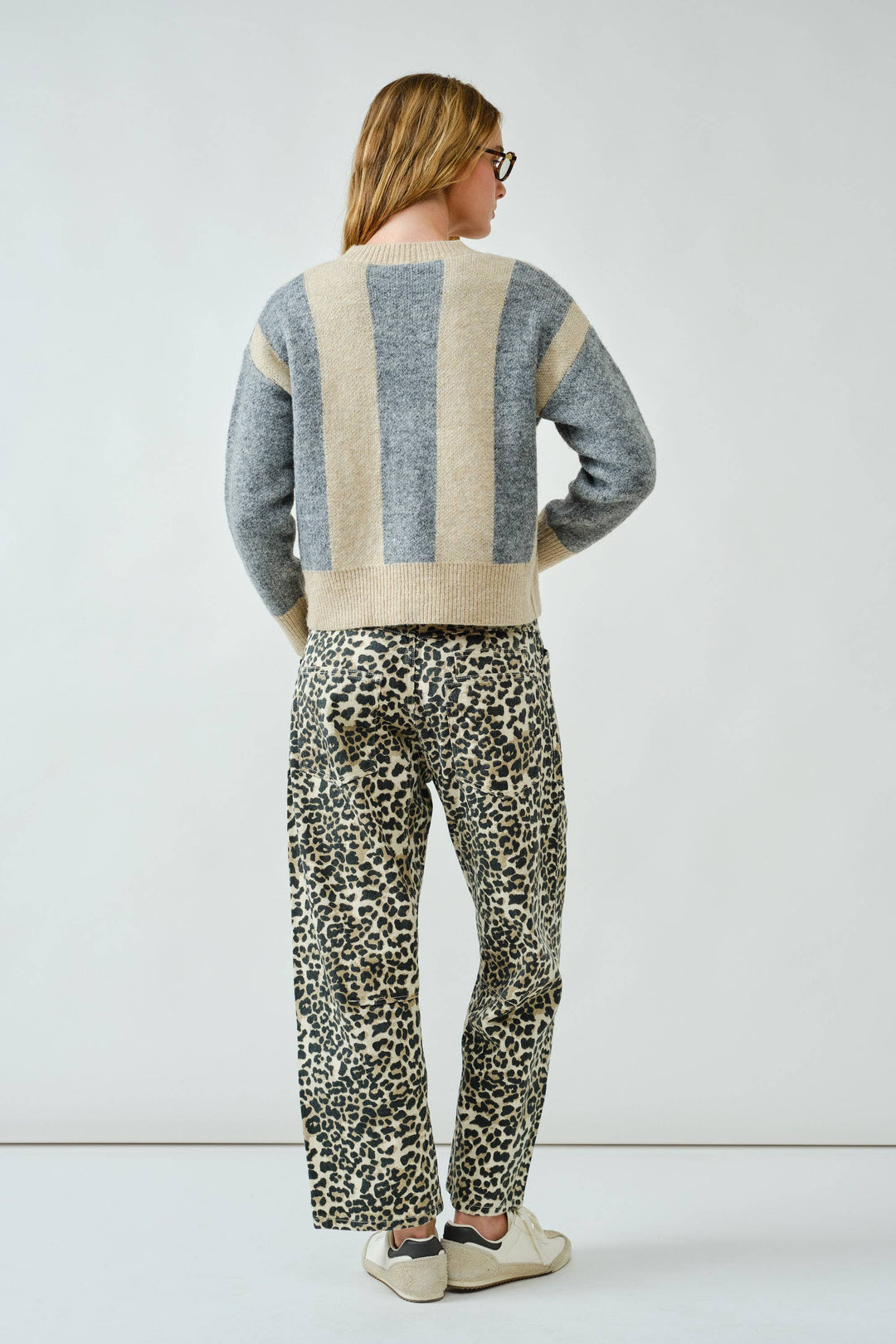 Warm Striped Pullover Cardigan