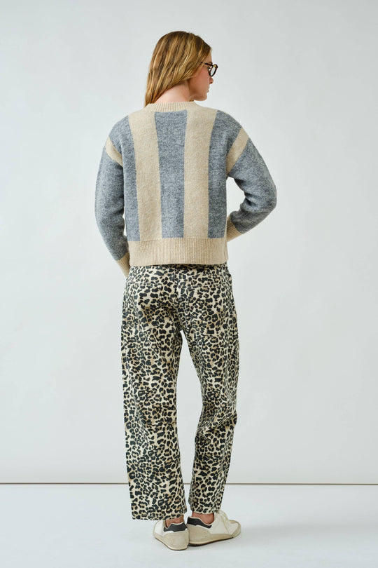 Warm Striped Pullover Cardigan