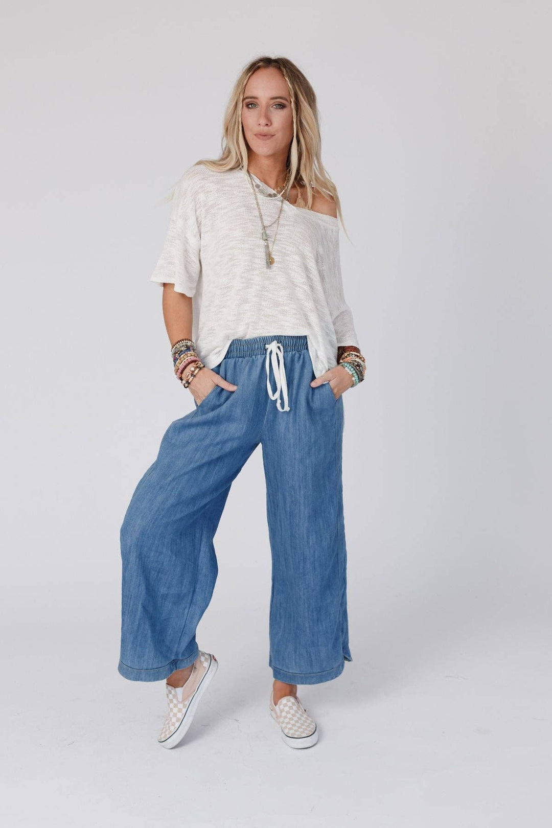 So Comfy Wide Leg Cropped Denim Pant