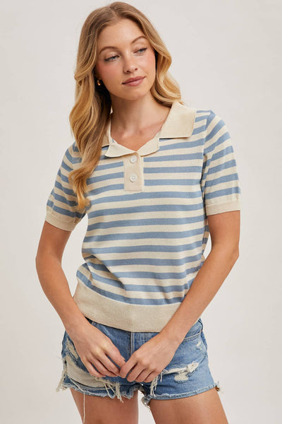 Striped Knit Polo