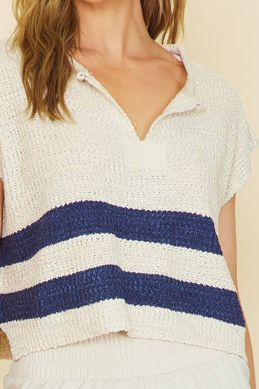 Striped Sleeveless Sweater