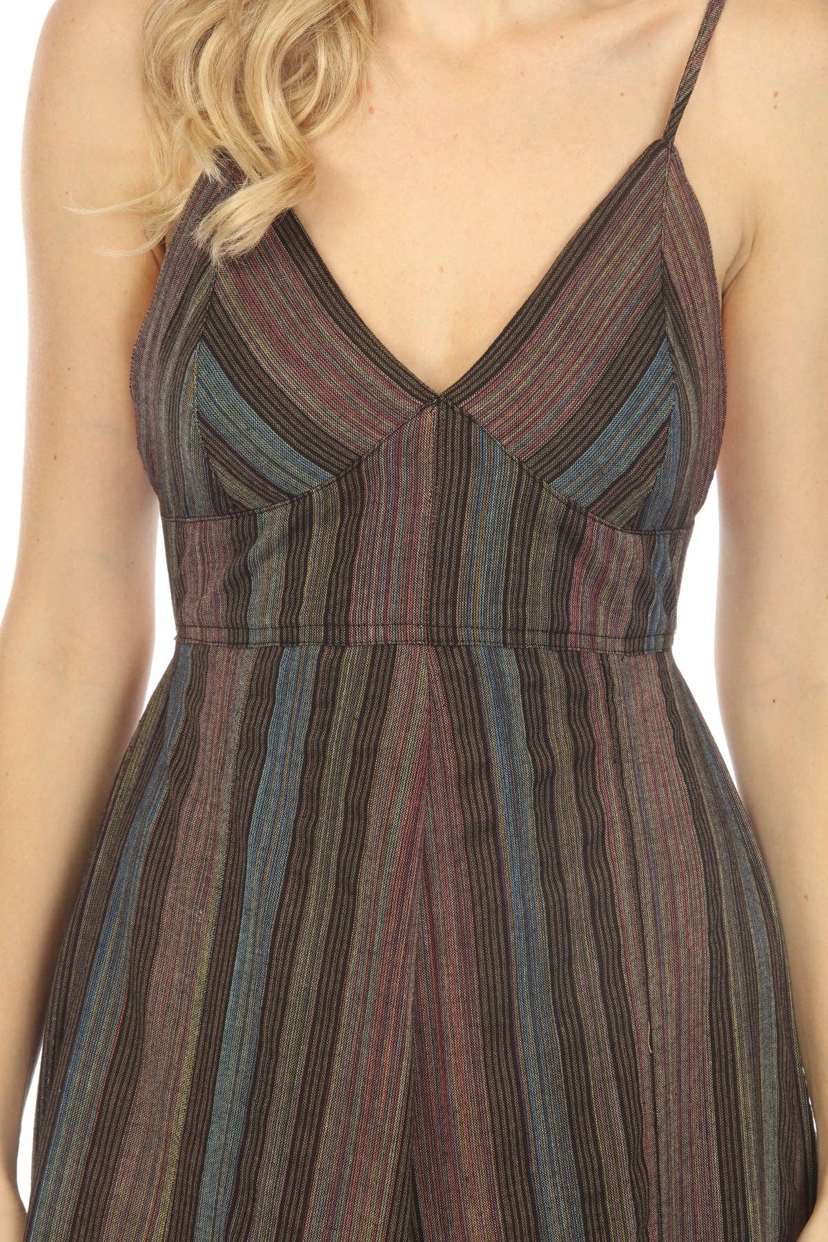 Striped Bustier Maxi Dress