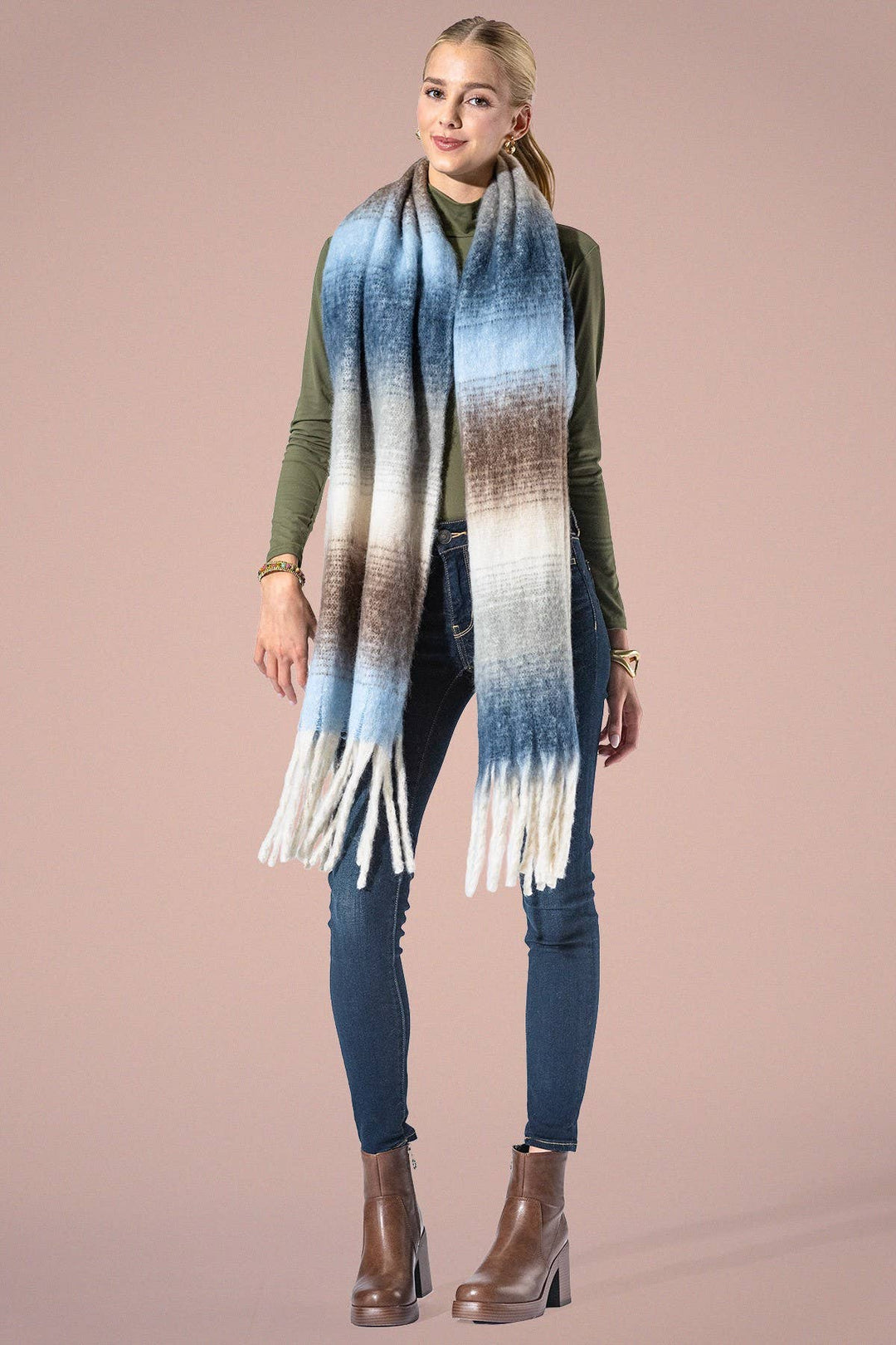 Yarn-dyed Fringe Scarf