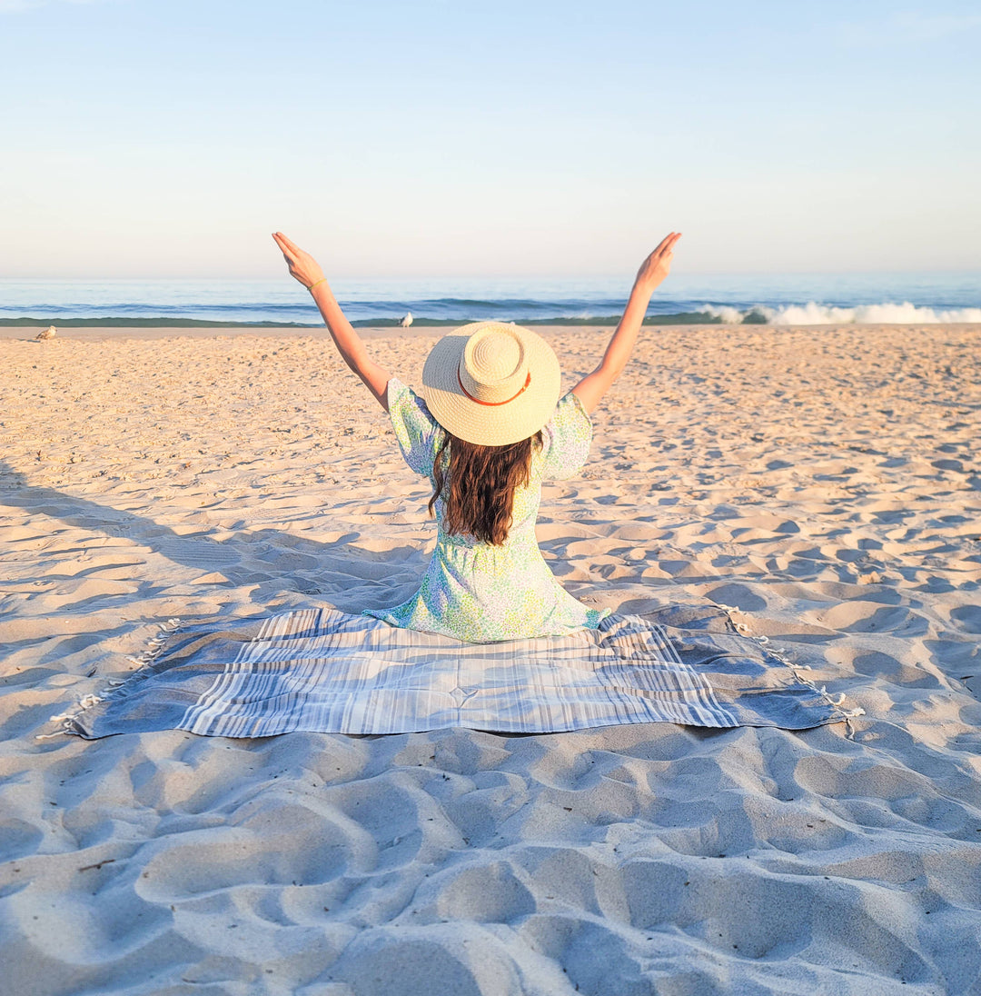 Tegula Turkish Towel | Sand Free Beach Towel |Jacquard Woven
