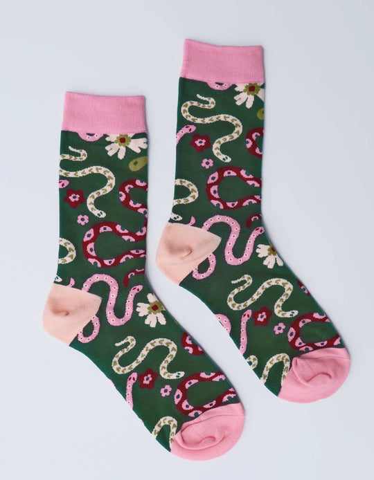Snakes 100% Cotton Women's Crew Socks
