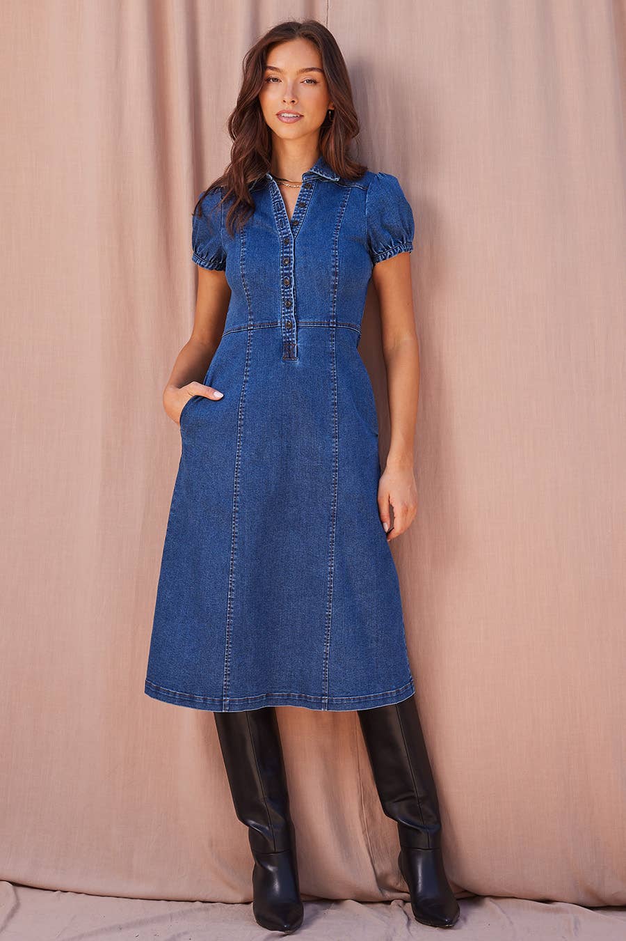 Denim Midi Dress
