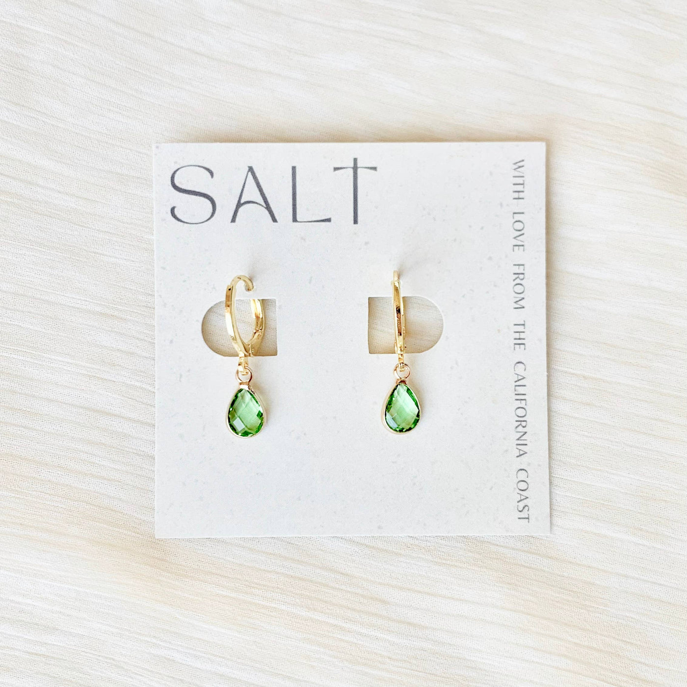 Peridot Huggie Hoops