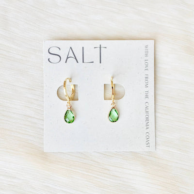Peridot Huggie Hoops
