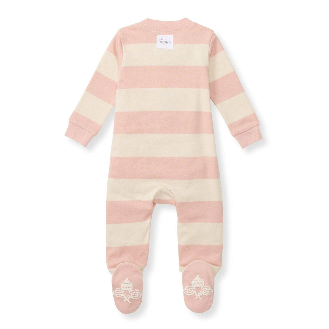 Pink Sand Rugby Stripe Organic Cotton Sleep & Play