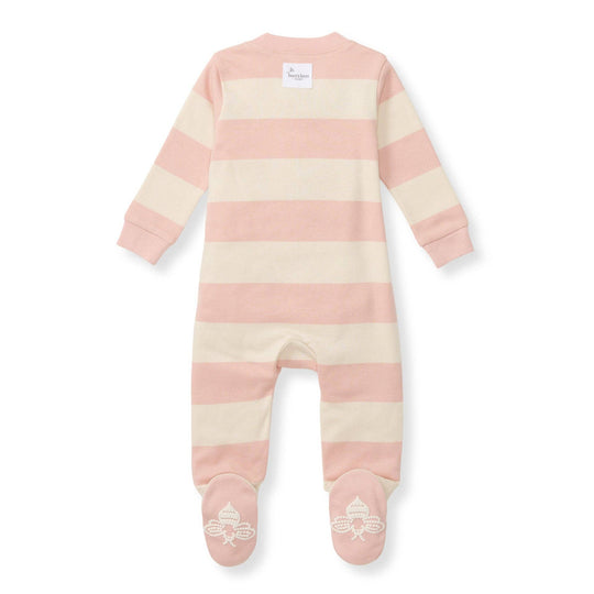Pink Sand Rugby Stripe Organic Cotton Sleep & Play