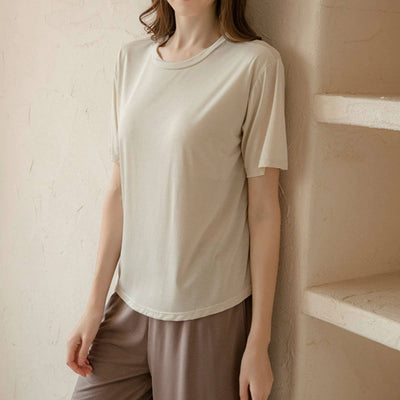 DrifWoo Sleepwear with Bra Top for Women's Comfort Nightwear Set: M-L / Beige+Black - Simple Good