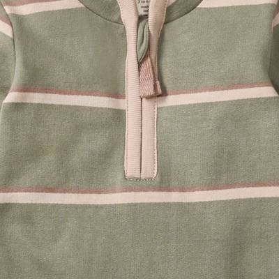 Green Holland Stripe Infant Jumpsuit