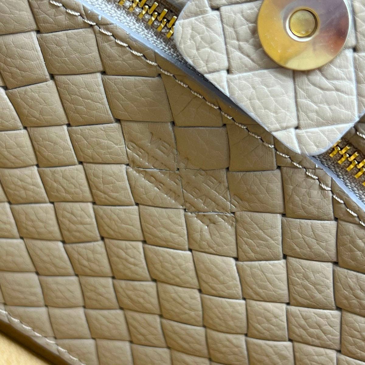 Basket Weave Leather Shoulder Bag
