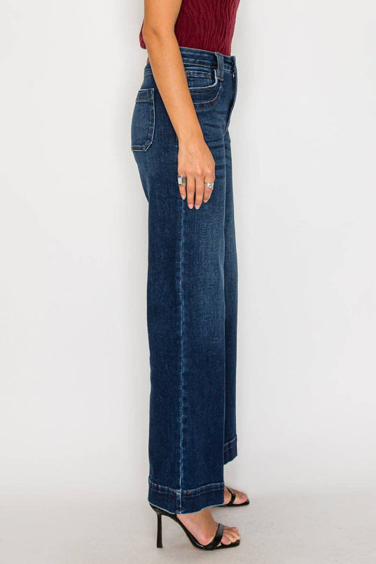 Tummy Control High Rise A Line Jeans