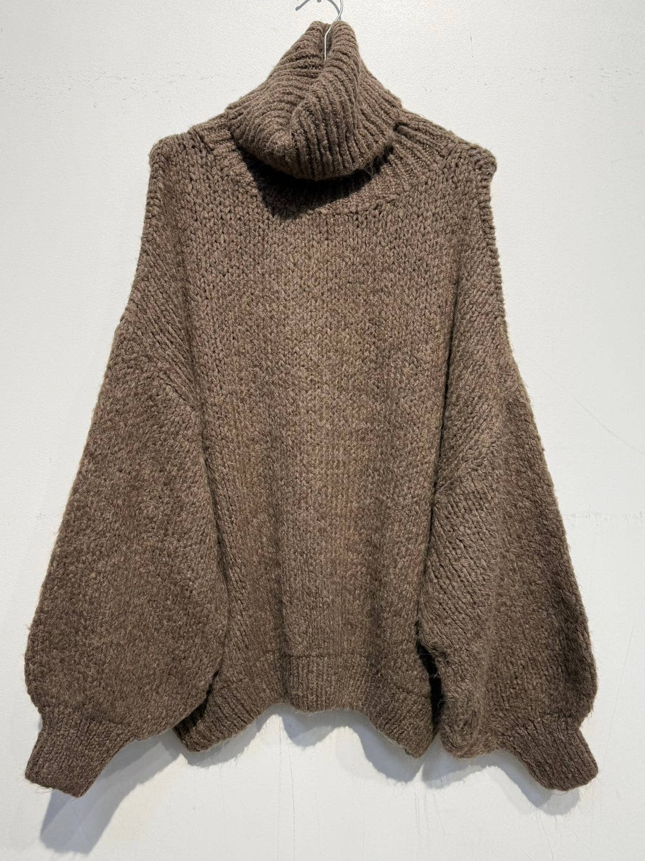 Chunky Knit Oversized Alpaca Turtleneck Sweater