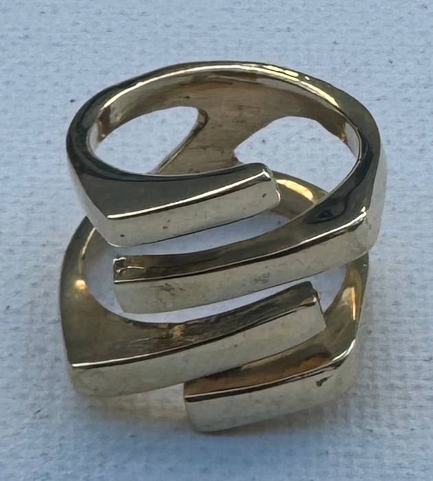 Architectural Wrap Brass Ring