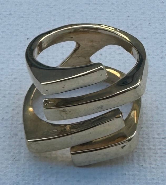 Architectural Wrap Brass Ring