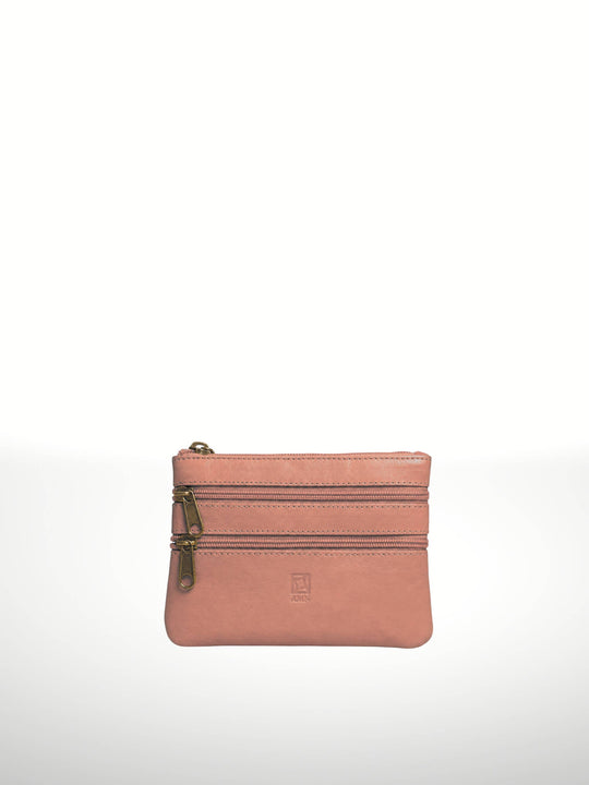Italian Leather Double Zipper Wallet