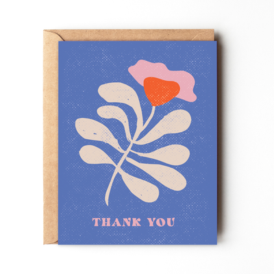 Thank you - Blue Floral Thank you Card