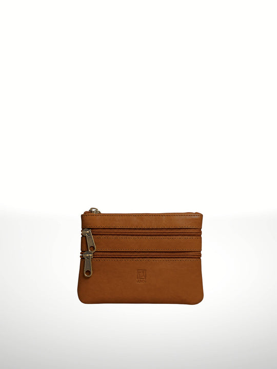 Italian Leather Double Zipper Wallet