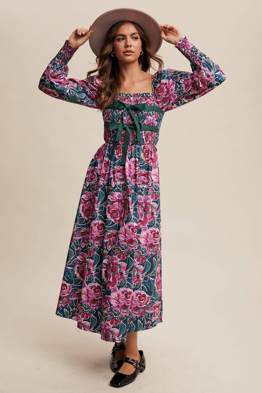 Floral Smocked Maxi Dress