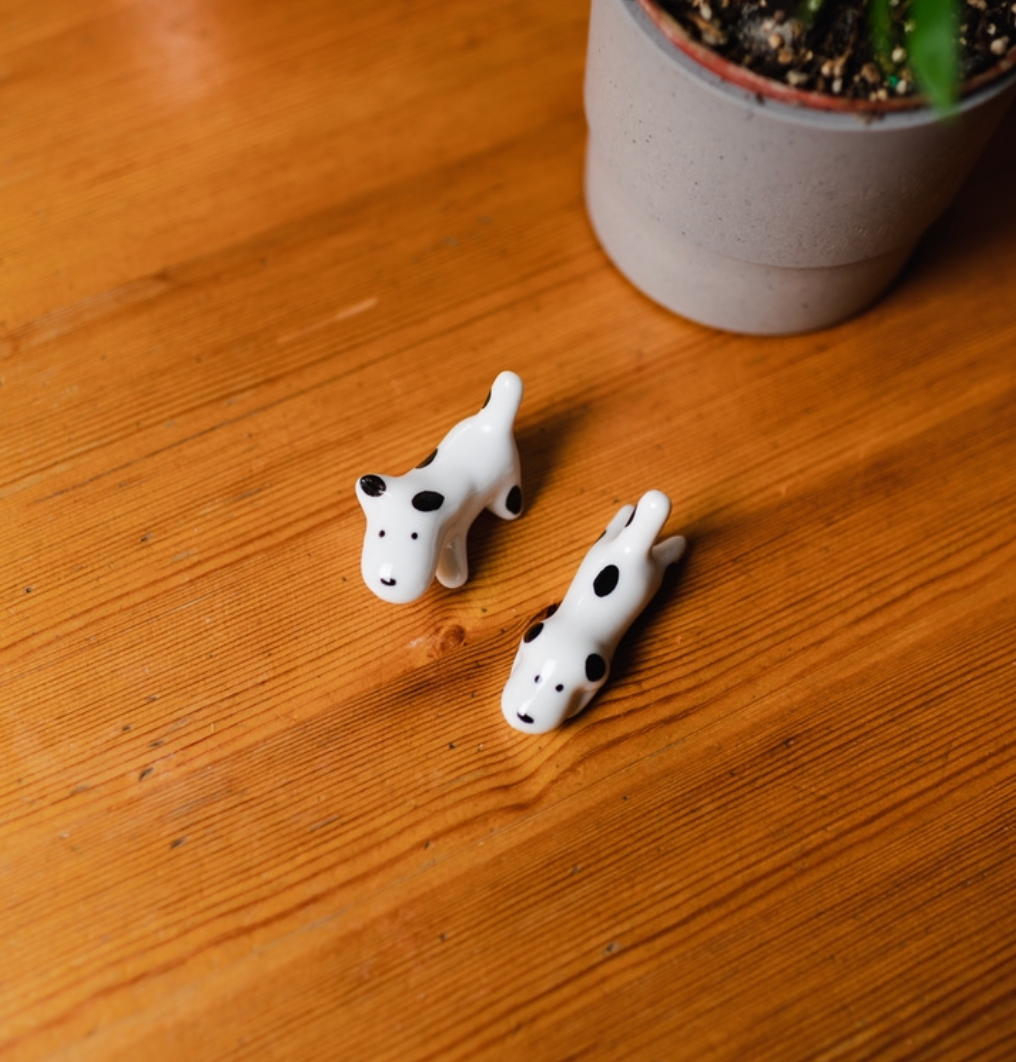 Set of Porcelain Dog Chopstick Rests