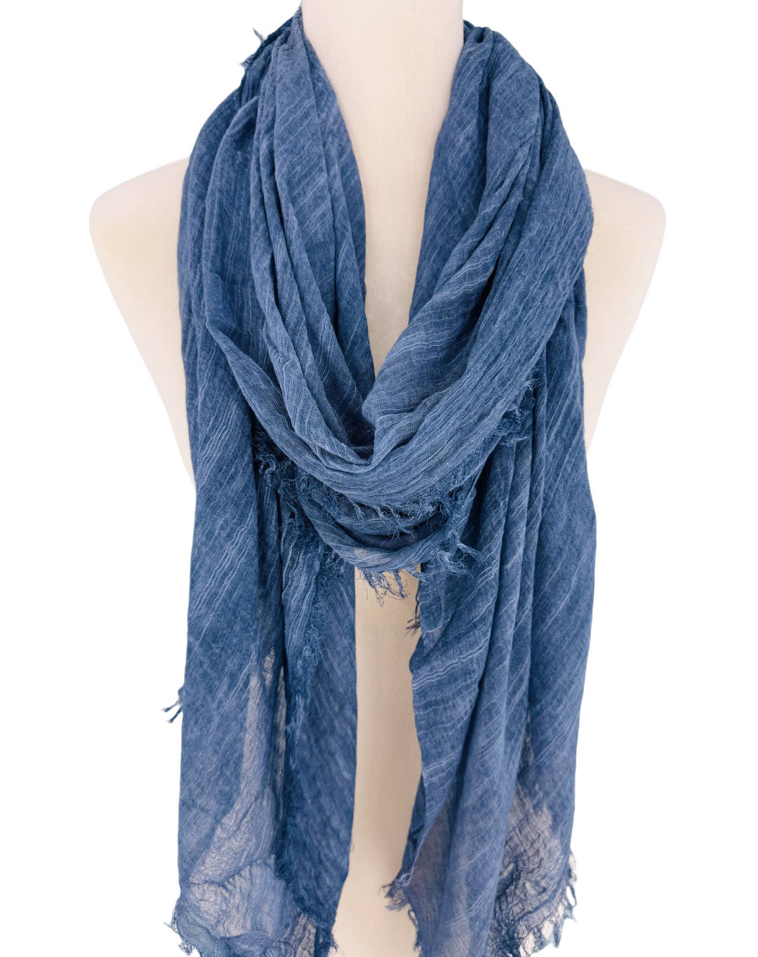 Stonewashed Solid Color Frayed Oversized Scarf
