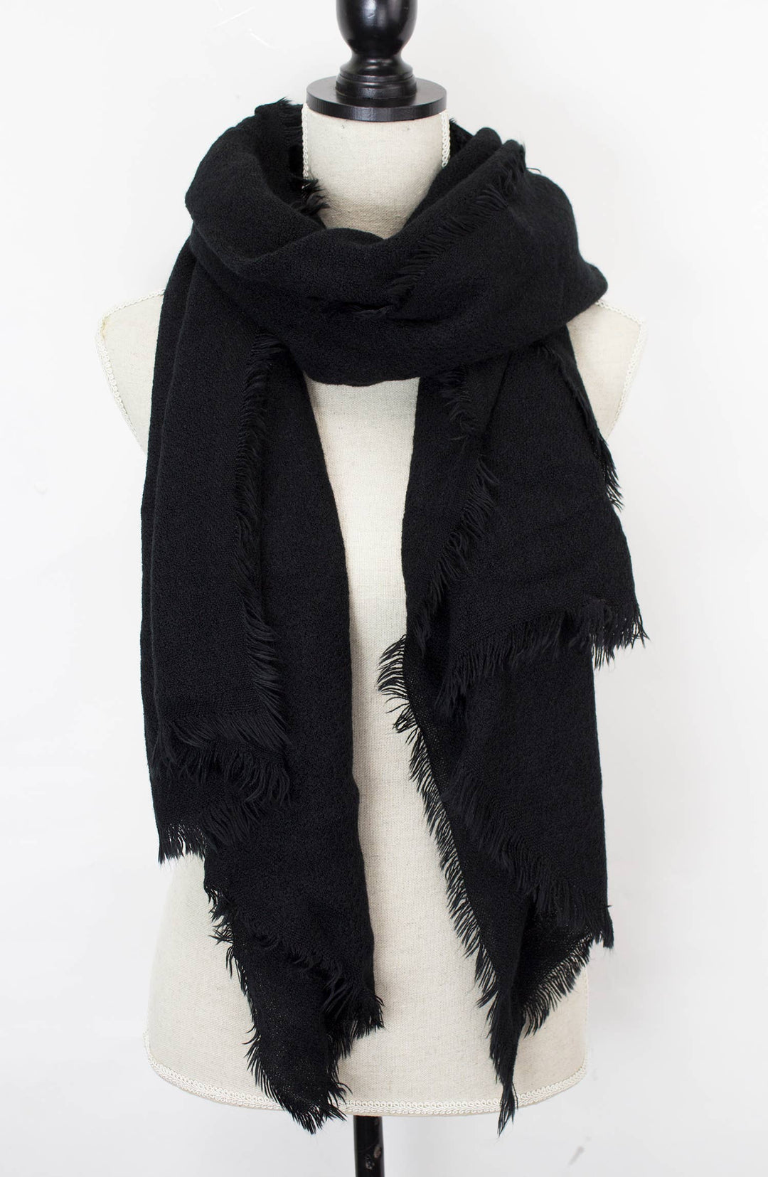 Solid Cashmere Blend Woven Blanket Scarf