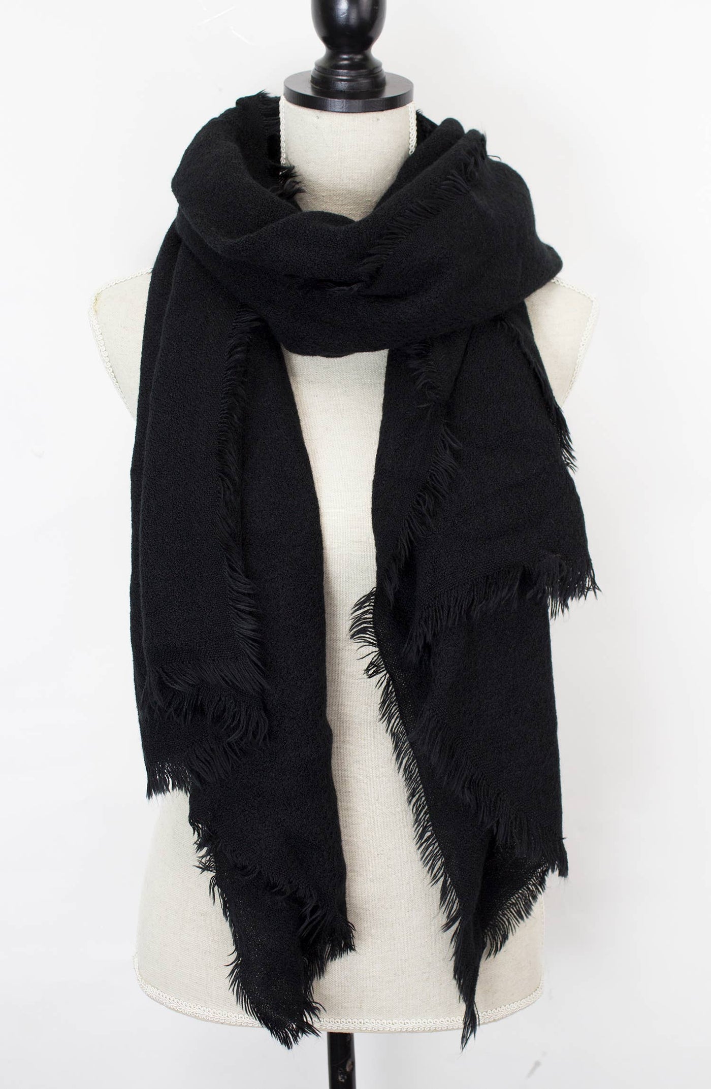 Solid Cashmere Blend Woven Blanket Scarf