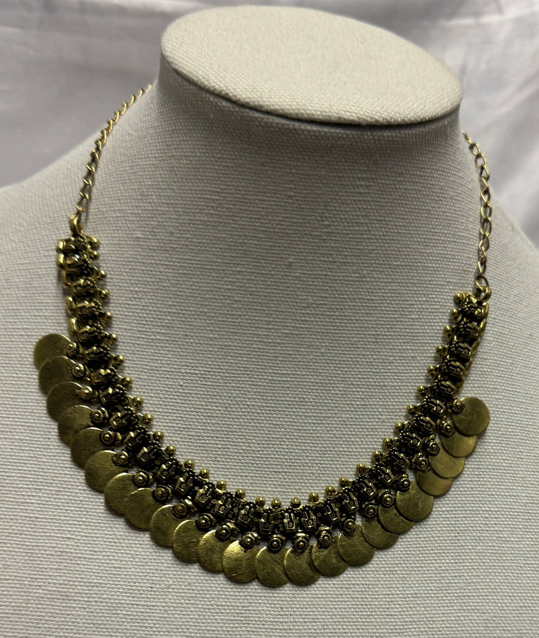 Brass Coin Choker Necklace