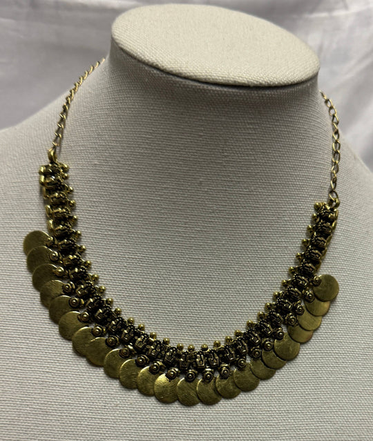 Brass Coin Choker Necklace