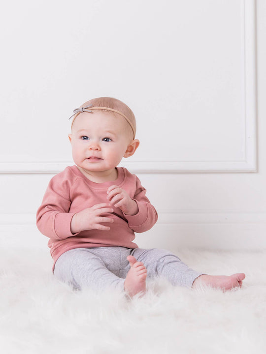Organic Baby and Kids Portland Pullover in Rose