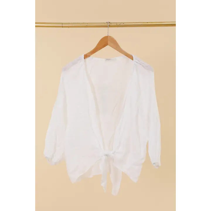 Tie Wrap Linen Top
