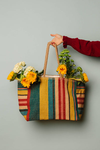 Carmen Lined Striped Tote