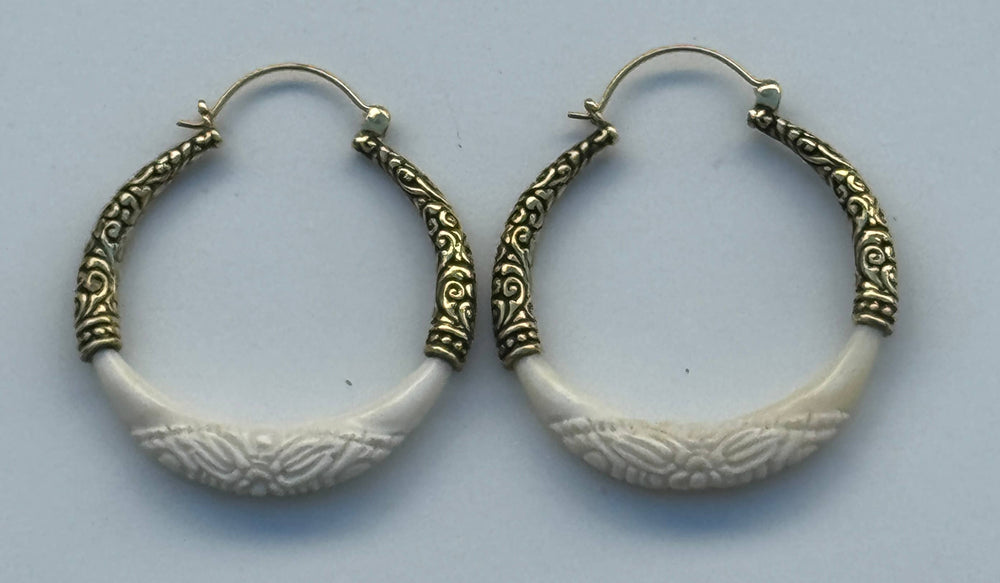 Horn Crescent Hoop Earrings 