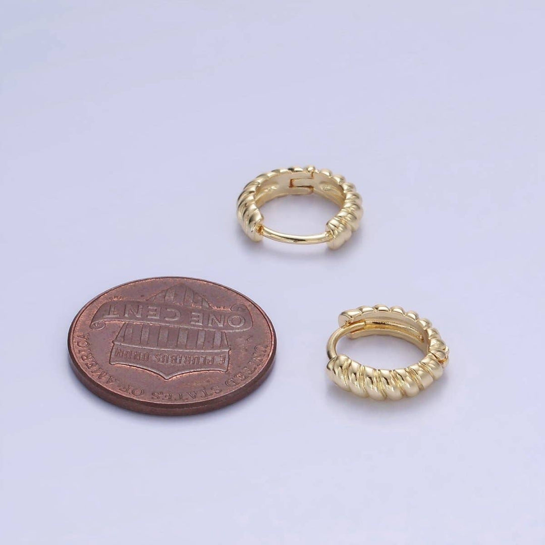 14K Gold Filled Croissant Huggie Earrings