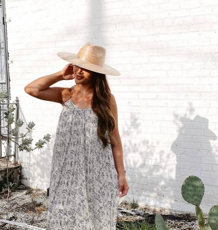 Palm Leaf Wide Brim Toasted Lacquer Hat