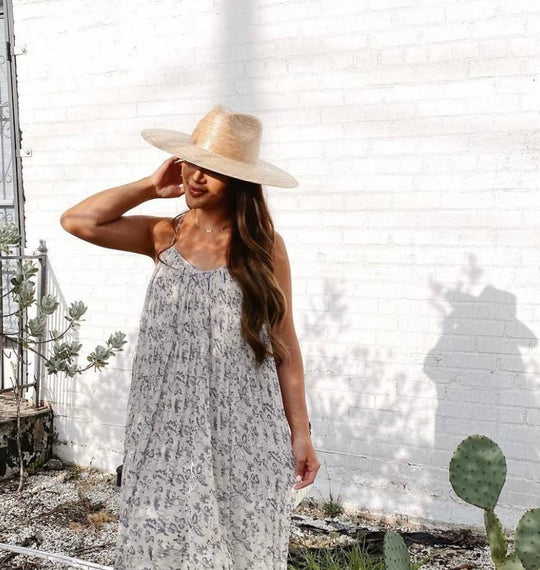 Palm Leaf Wide Brim Toasted Lacquer Hat