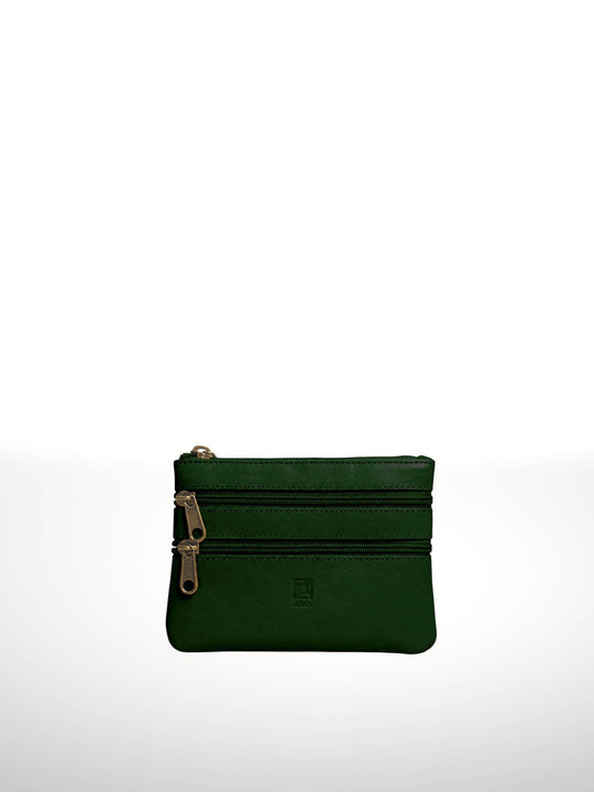 Italian Leather Double Zipper Wallet