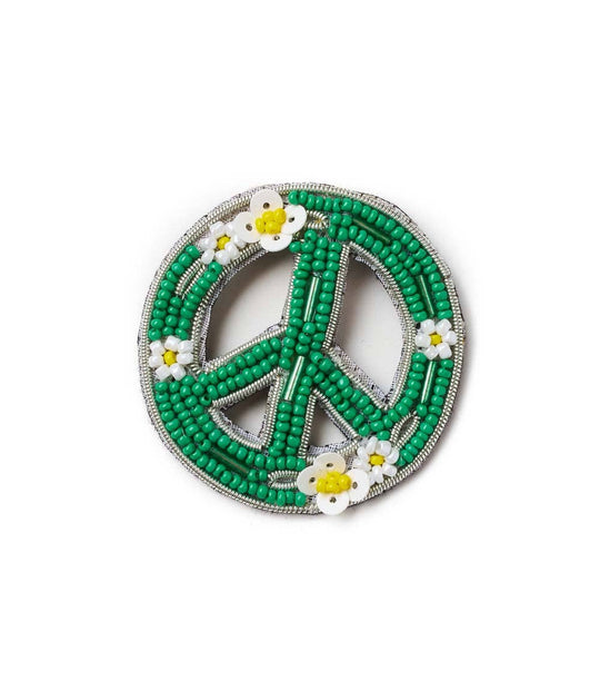 Handmade Bala Mani Beaded Peace Brooch Pin