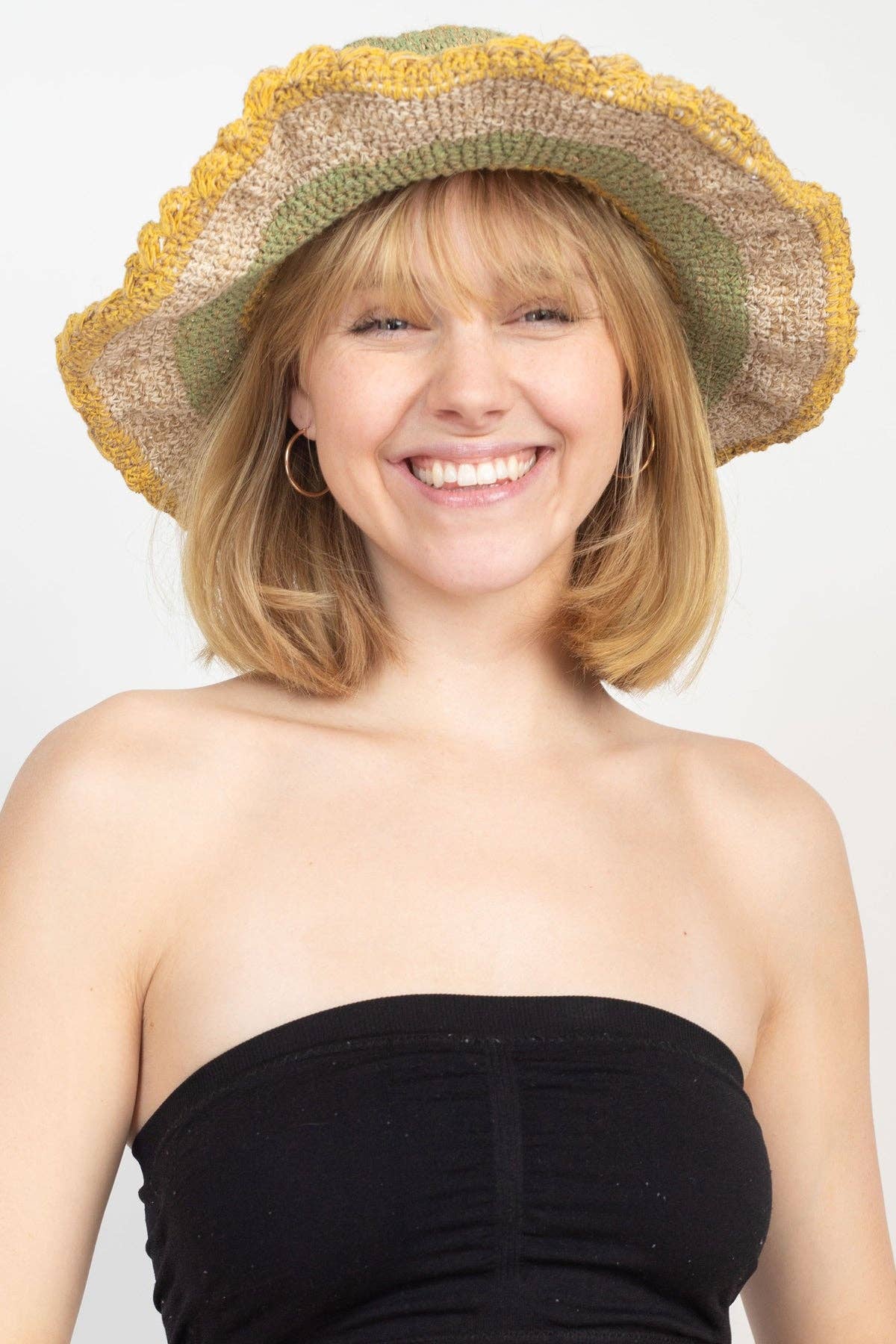 Striped Hemp Hat w/ Wire Brim