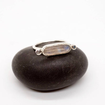 Baizaar Sterling Silver Long Moonstone Ring - Simple Good