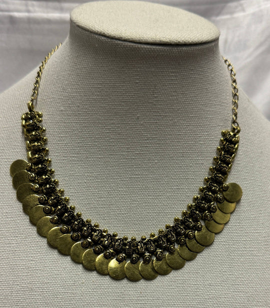 Brass Coin Choker Necklace