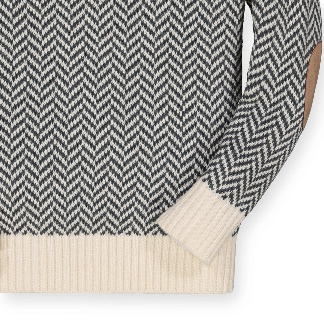 Crewneck Pullover Organic Sweater with Elbow Patches