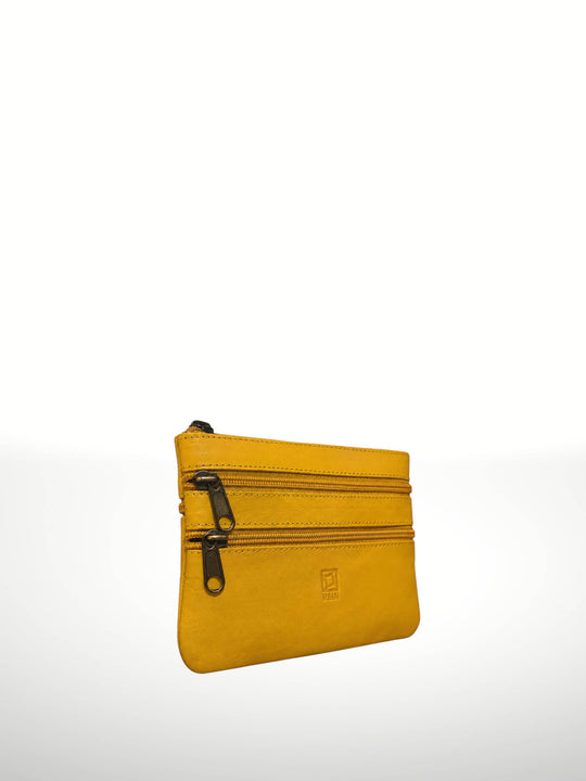 Italian Leather Double Zipper Wallet