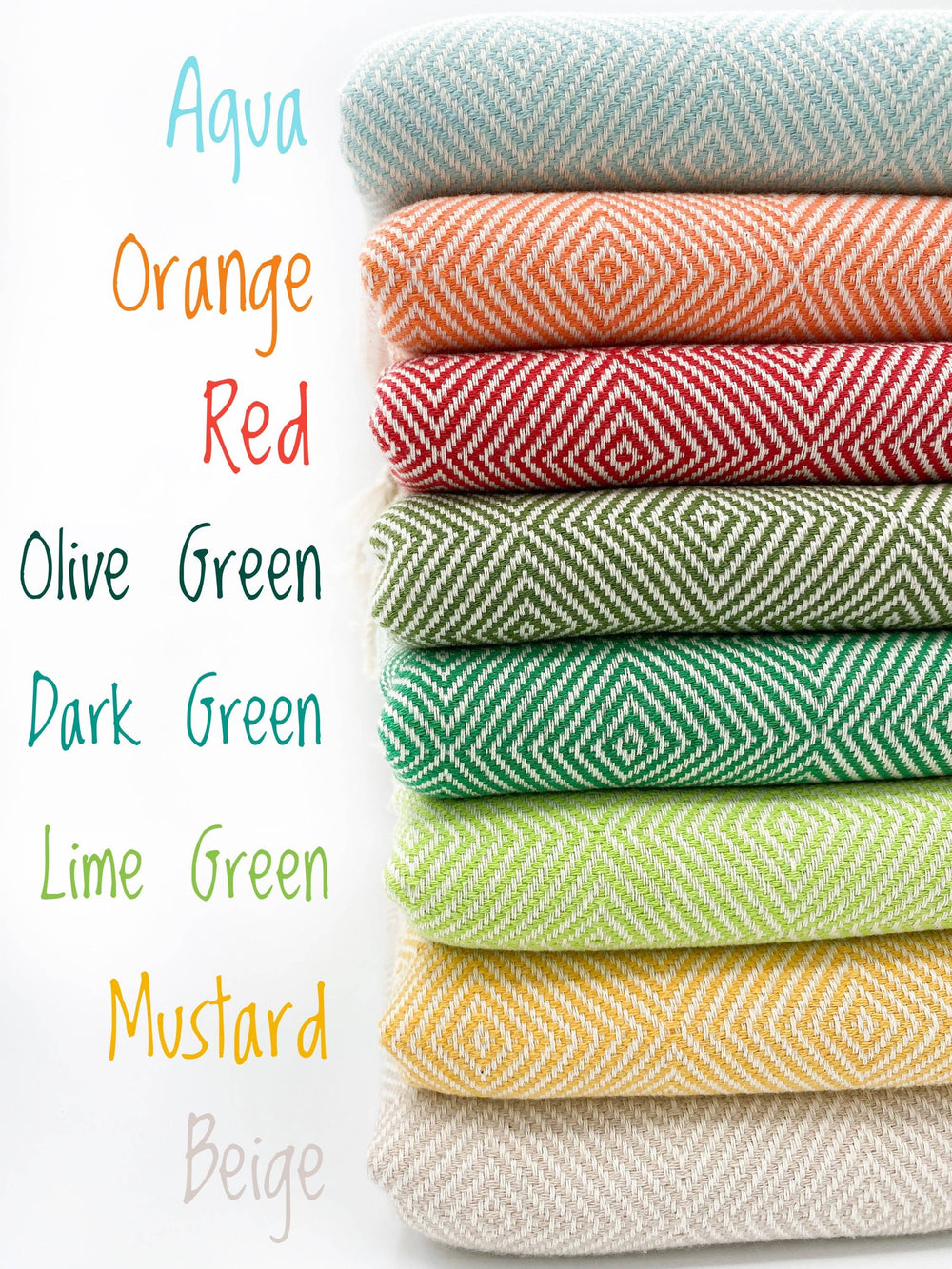 Large Diamond Pattern Turkish Towel